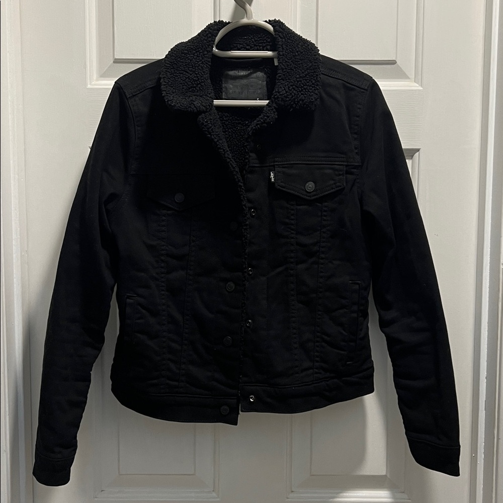 Levi's Black Sherpa-Lined Jacket
